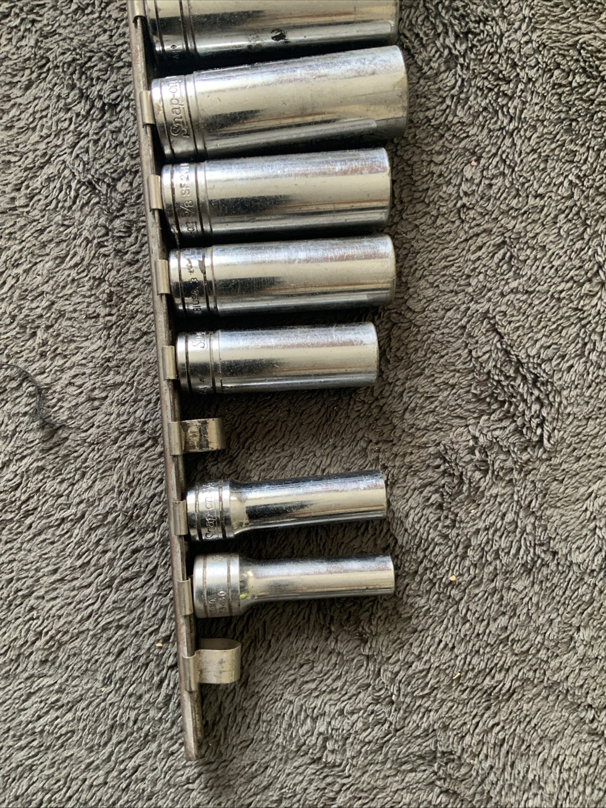 Snap On 3/8” Drive Deep Socket Set, 6pt And 12pt, Used…see Descrip For Sizes…