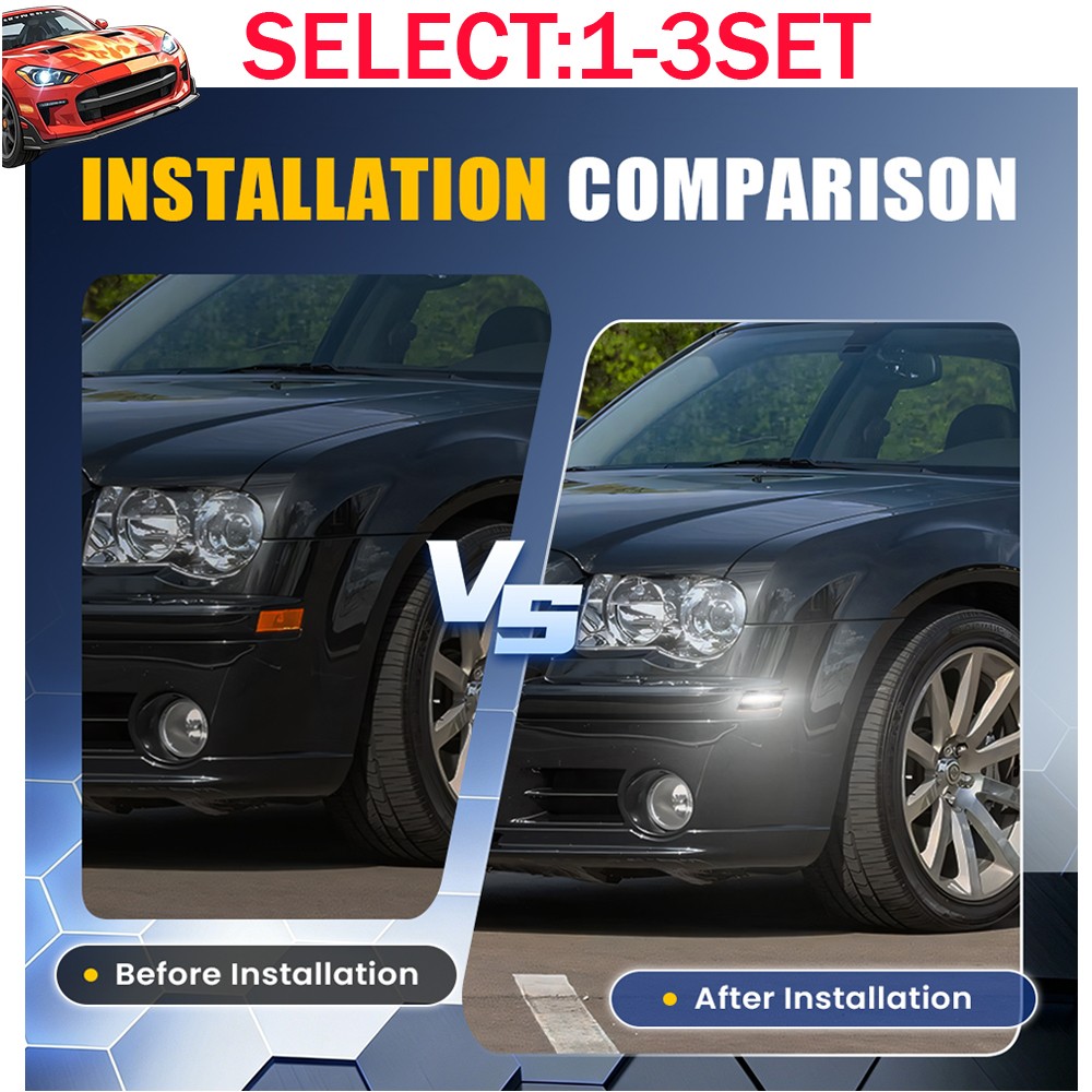 2-6X Clear White LED Side Marker Lights For 2005-09 2010 Chrysler 300 Front IP67