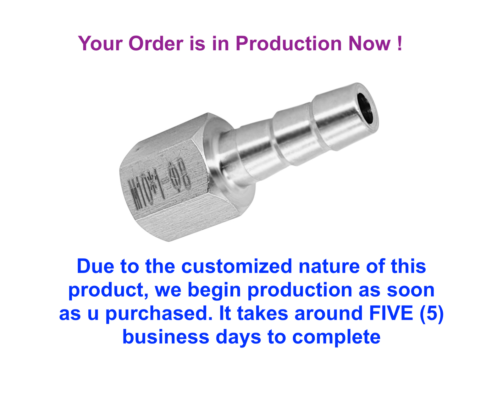 BSP G 1/2″ FEMALE to BARB OD 6mm / 0.24″ Stainless Tail Adaptor Hose Connector