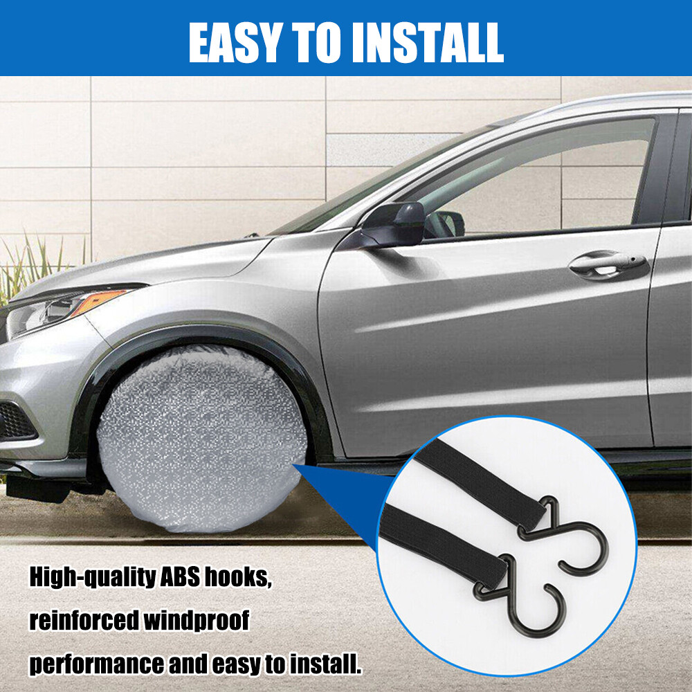 4x Waterproof Tire Cover Wheel Tyre RV SUV Trailer Camper UV Protector 27”-29”