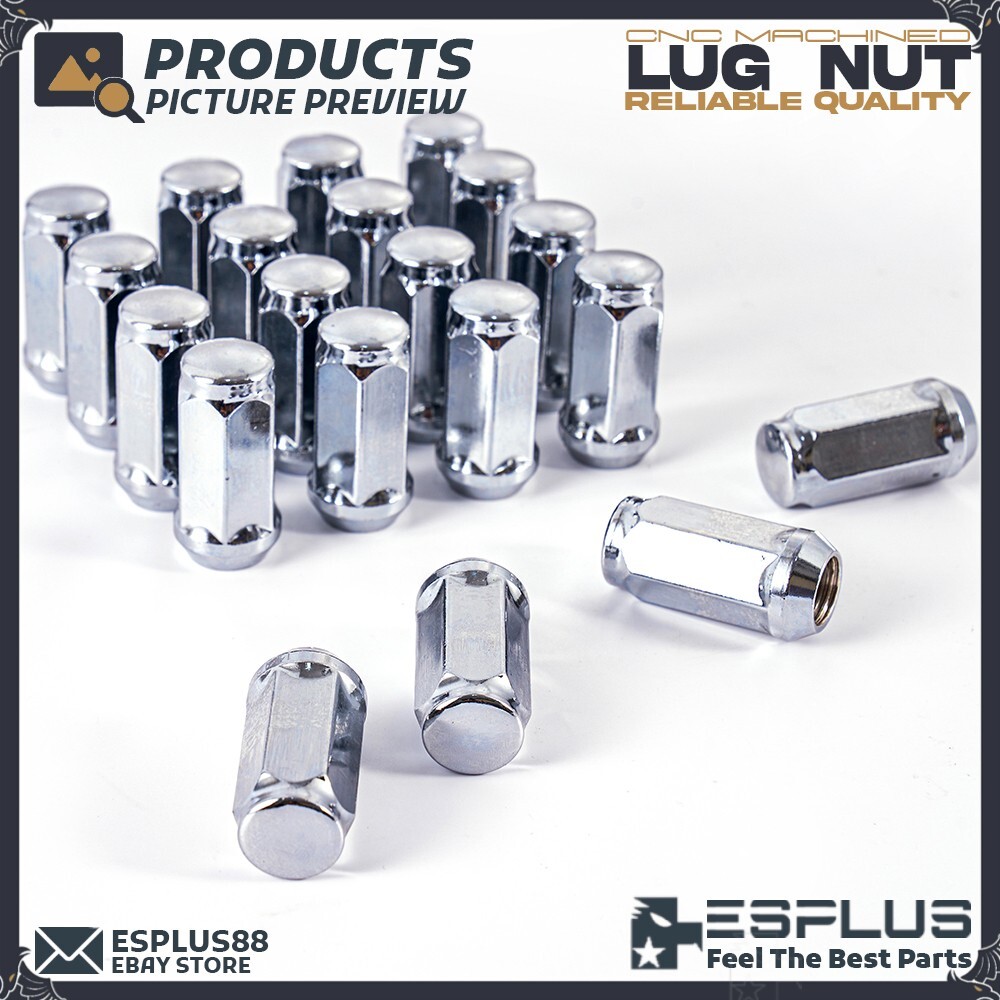 20 Pc GMC Universal Acorn Lug Nut 1/2-20 Chrome 1.8″ Tall Fit 1985-1994 Safari
