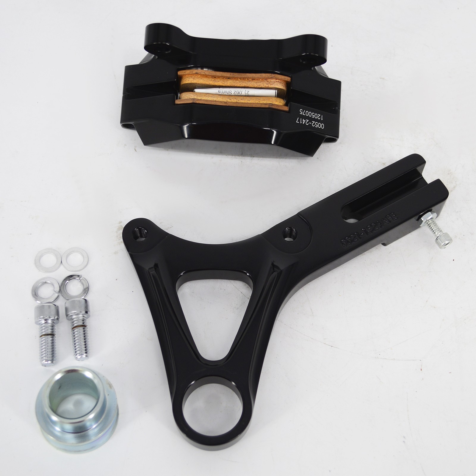 Black Rear Disc Brake Caliper Assembly Kit Fit For Harley Dyna FXD 2008-2013