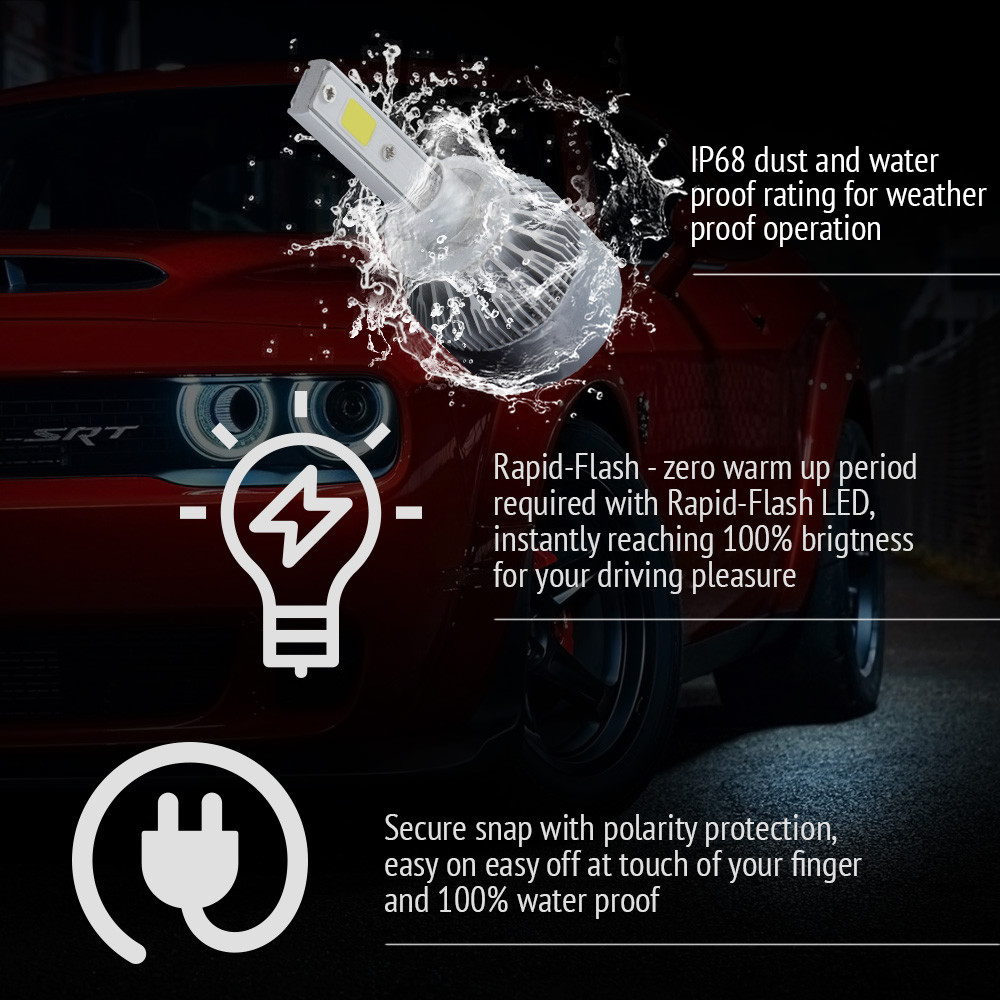 XENTEC LED HID Foglight Conversion kit 880 6000K for 1996-1999 Saturn SW1