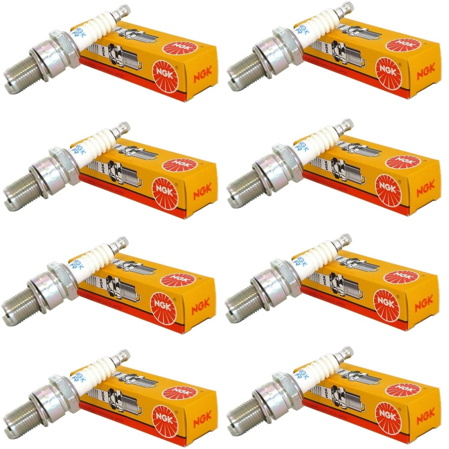 8pcs V-Power Spark Plugs Set, Nickel Core Tip, Standard 0.040in UR5, High Perfor