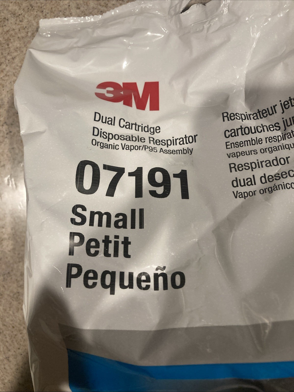 3M 07191 Dual Cartridge Respirator Assembly, Organic Vapor/P95, Small