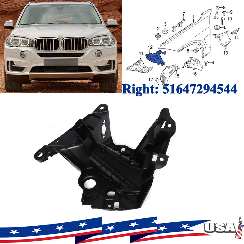 For BMW X5 X6 F15 2015-2018 Front Right Fender Mount Bracket Support 51647294544