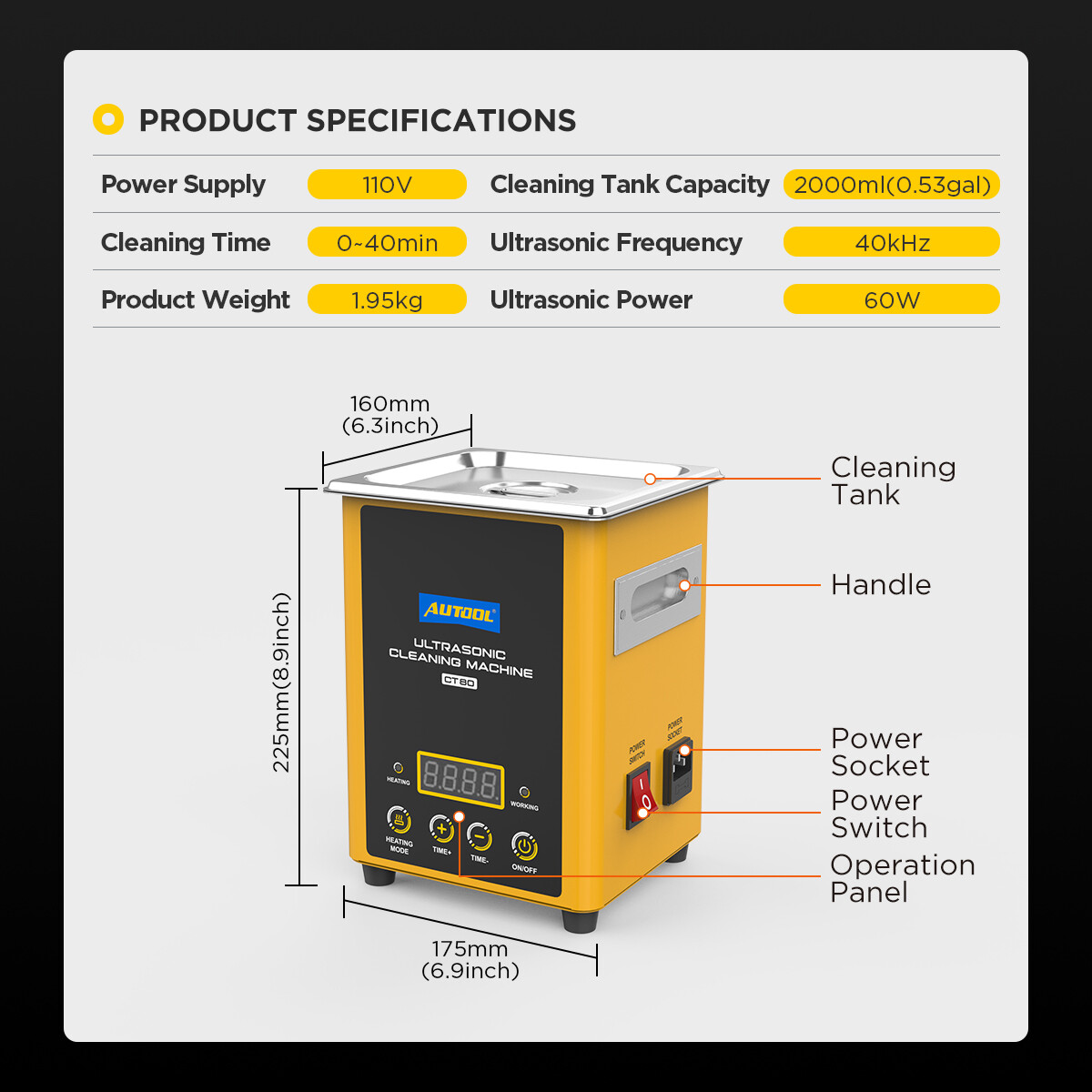 Ultrasonic Cleaner 1000ML Ultrasonic Cleaning Machine Gasoline Diesel Injector