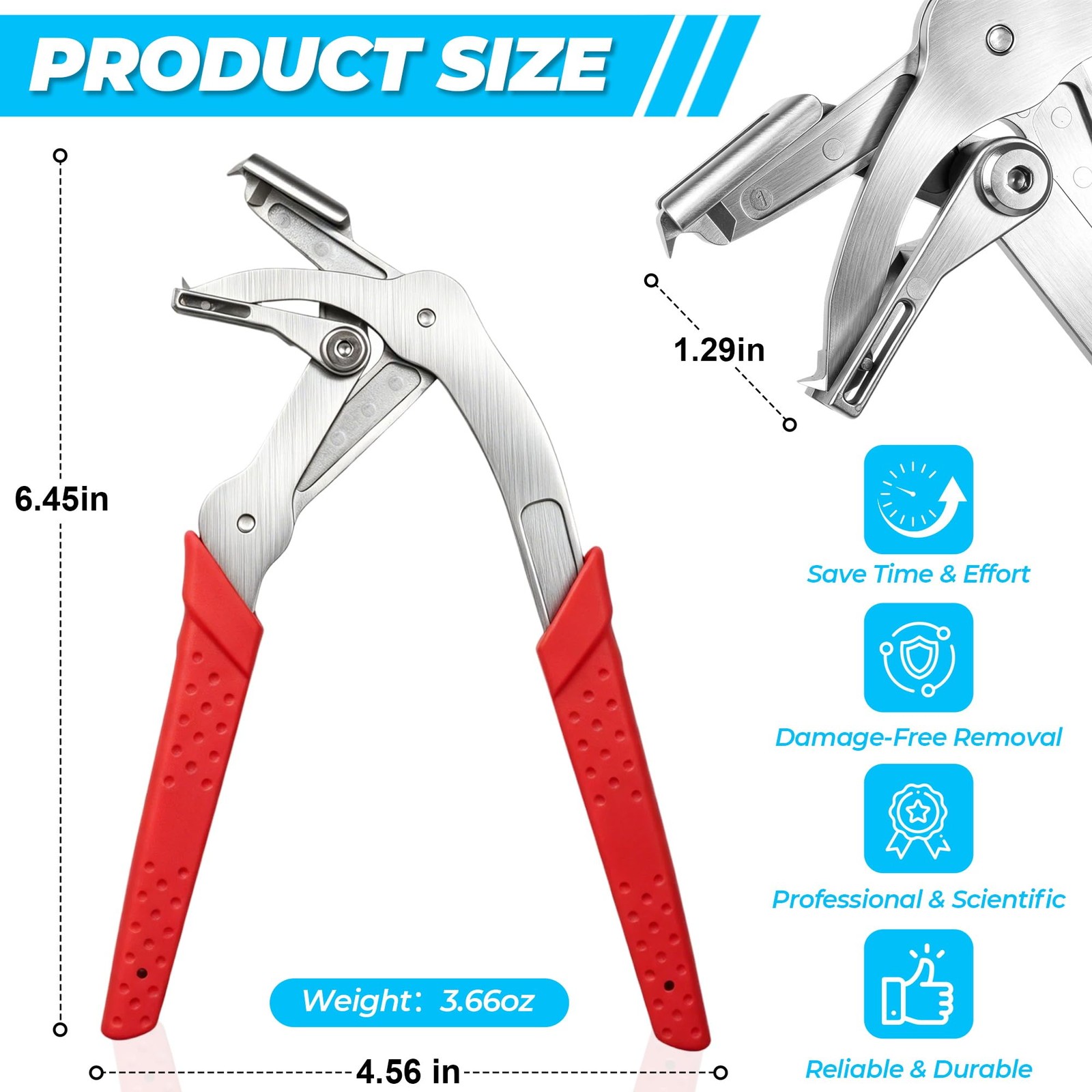 Car Clip Pliers, Automotive Removal Tool, Damage-Free Panel Red