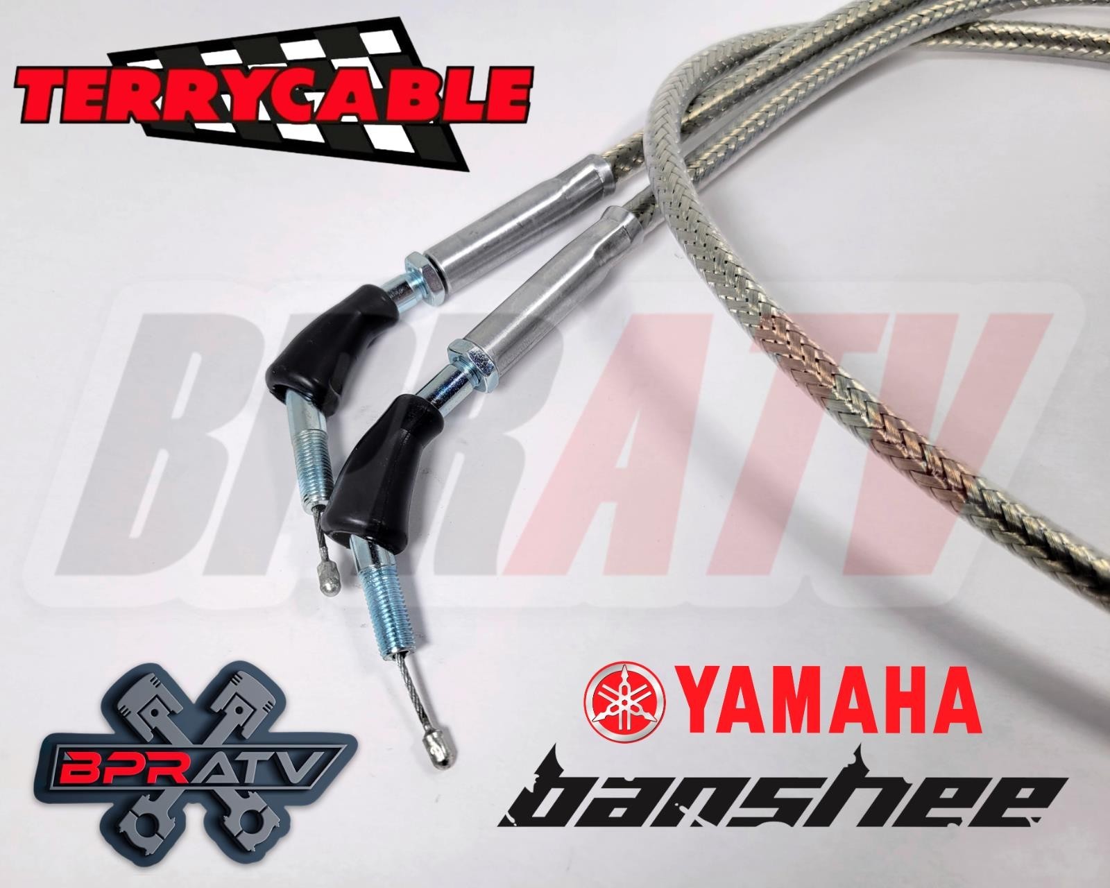 Yamaha Banshee 350 Terry Cable Braided Dual Thumb Throttle Cable PWK PJ 28-39mm!