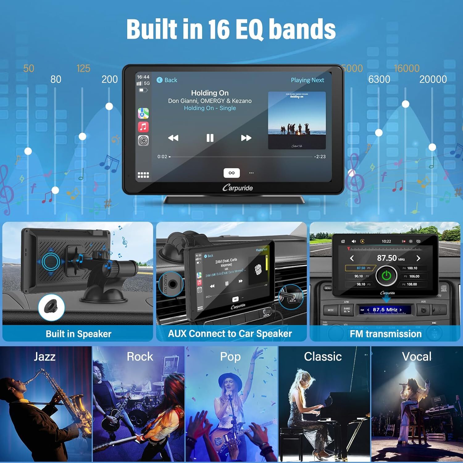 Carpuride C3 Wireless Portable Apple Carplay Car Stereo 7 Inch IPS Touch Screen