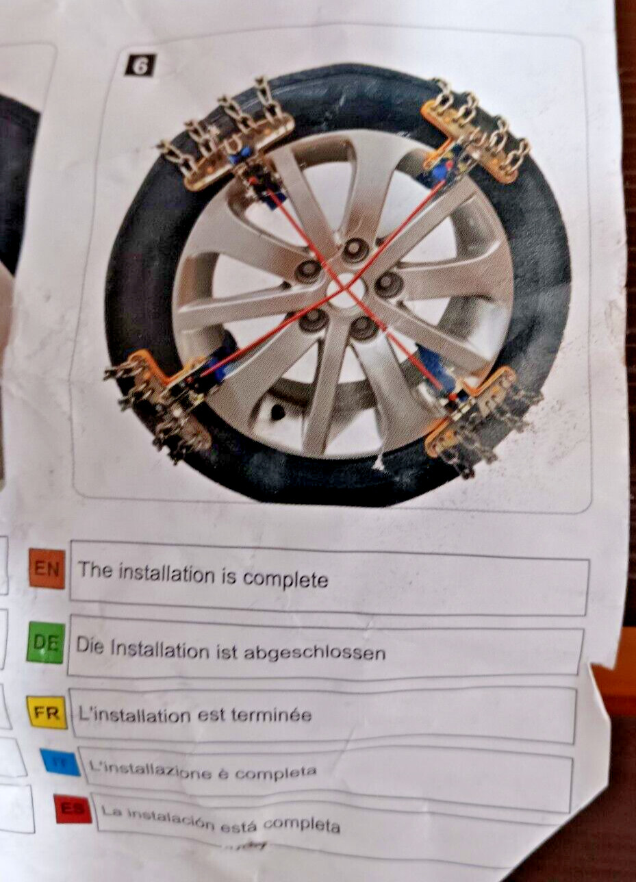 Snow Chains for Car, SUV, Pickup Trucks. New Open Box item as shown in photos