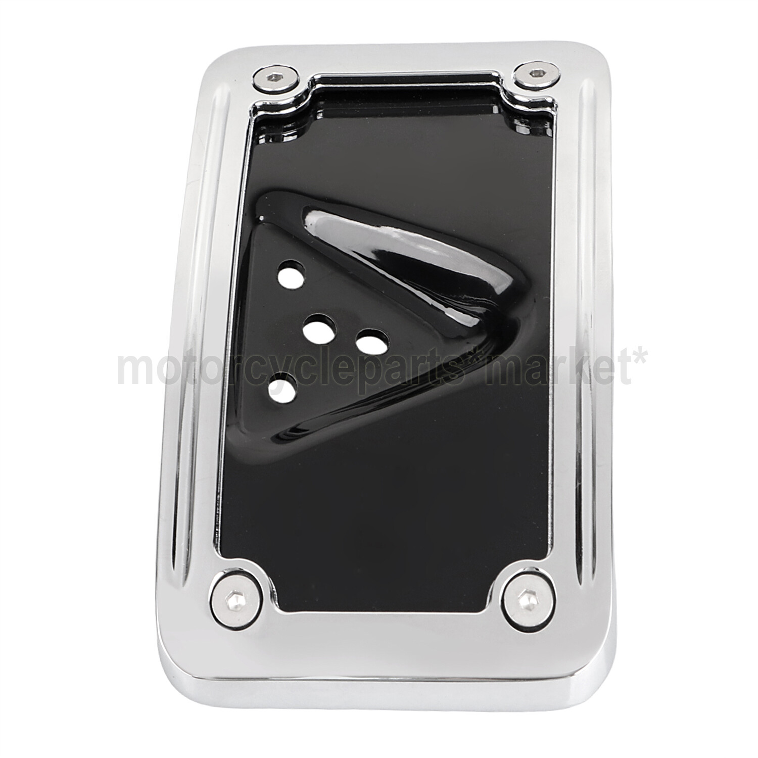 Chrome CNC Curved Laydown License Plate w/ Bracket For Harley Sportster XL Dyna