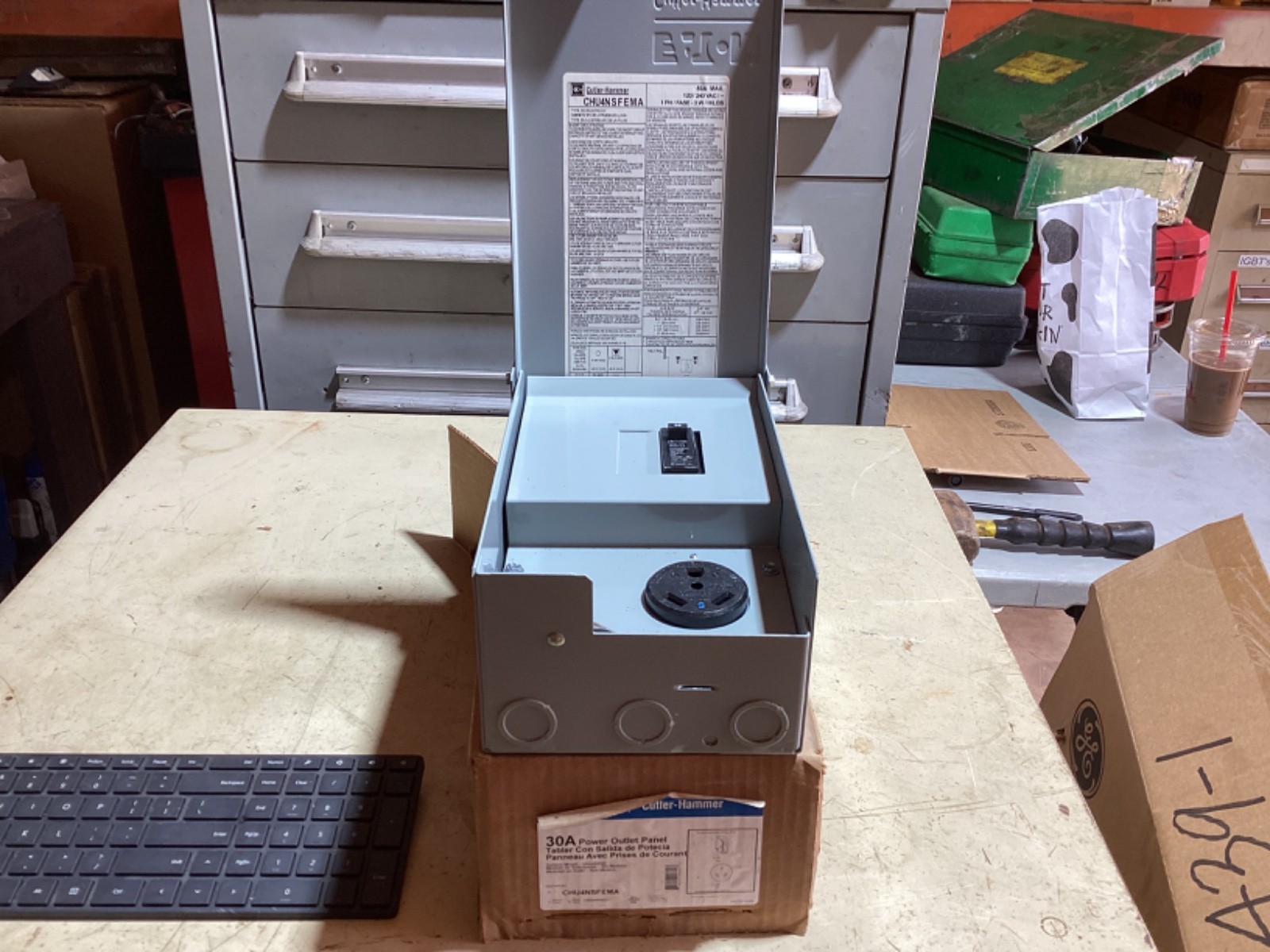 New Eaton 30 Amp RV Power Outlet Panel CHU4NSFEMA w/ Breaker & Receptacle