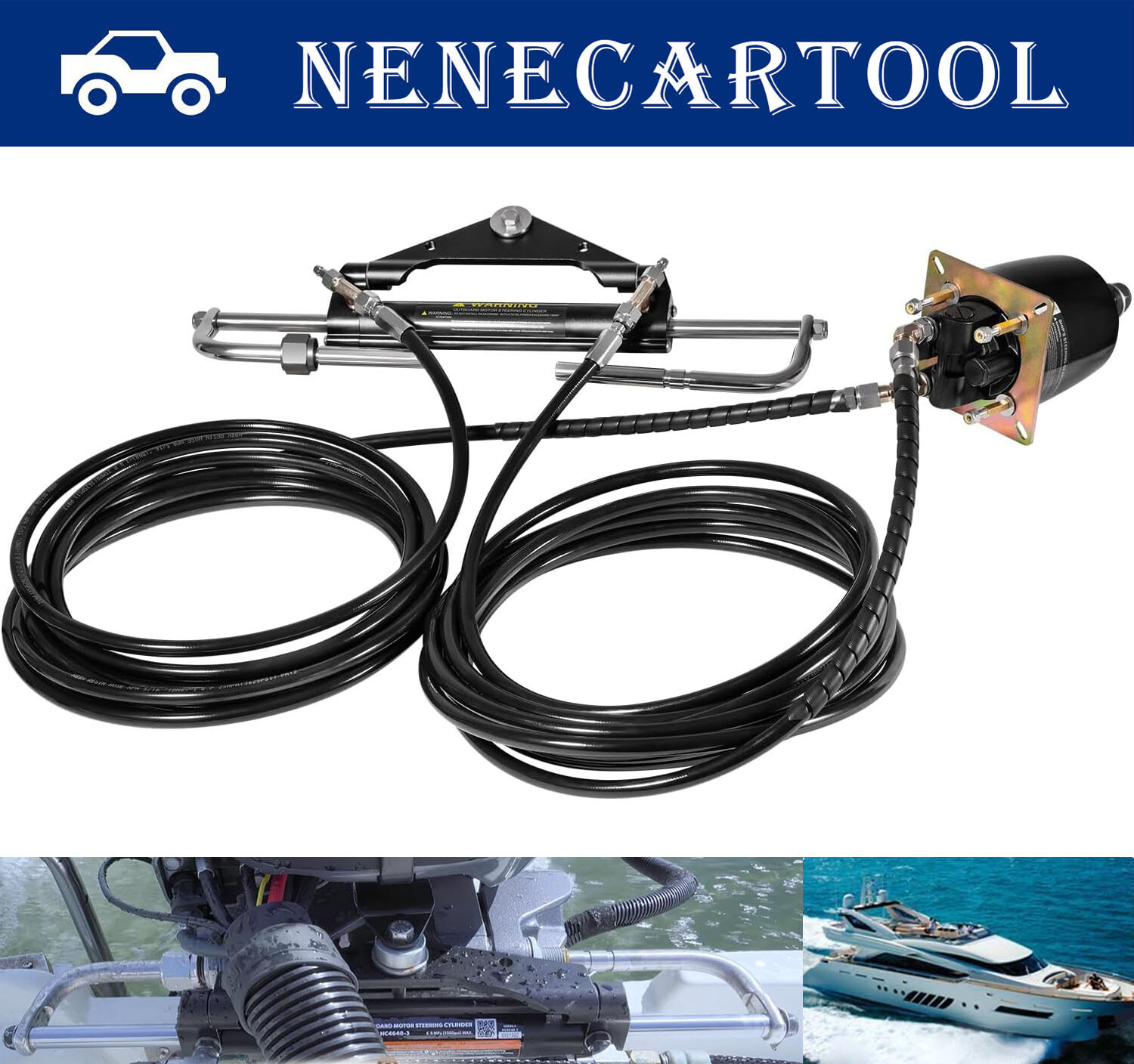 For Single-engine Use 150HP Hydraulic Outboard Steering Kit Boat Marine System