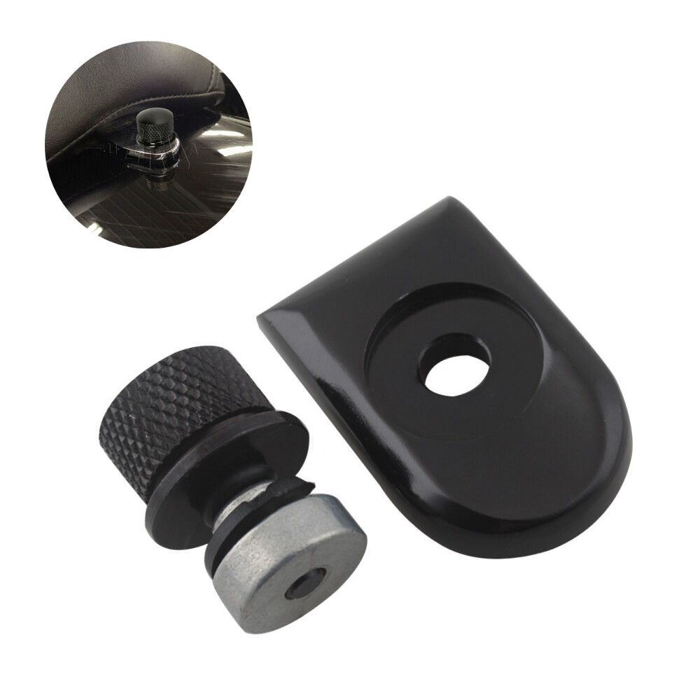 1/4”Black Rear Seat Bolt Screw Mount Tab Knob Cover Nut Fit For Harley Davidson