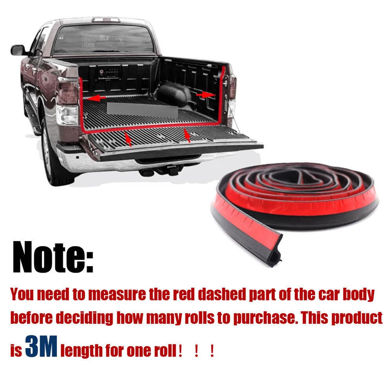 9.8ft Universal Weather Pickup Truck Rubber Tailgate Seal Strip Trim PVC