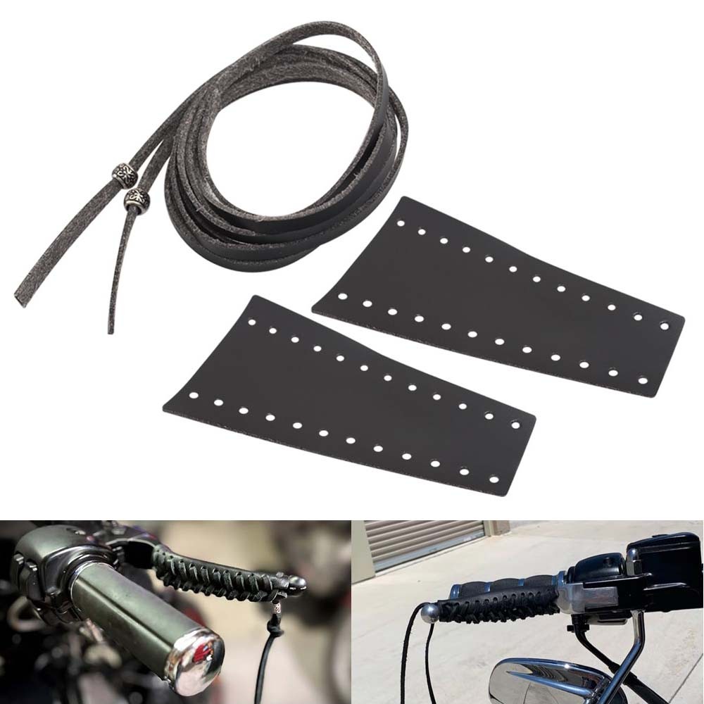 Leather Brake Clutch Covers Handlebar Hand Grip Covers For Harley Indian Honda
