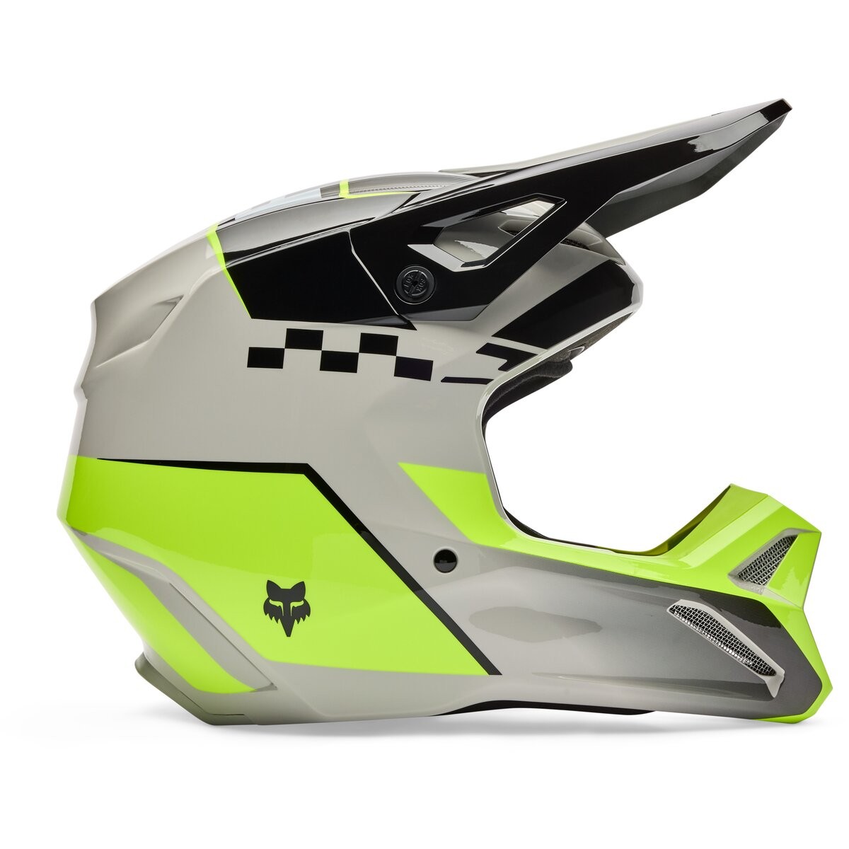 Fox Gray/Yellow V1 Collect Helmet 36380-086-M