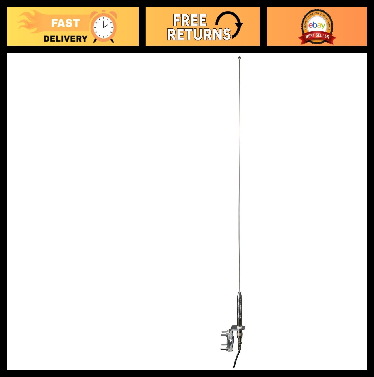 Heavy Duty Mirror Mount AM/FM Antenna Replacement for Cars & Trucks – Durable De