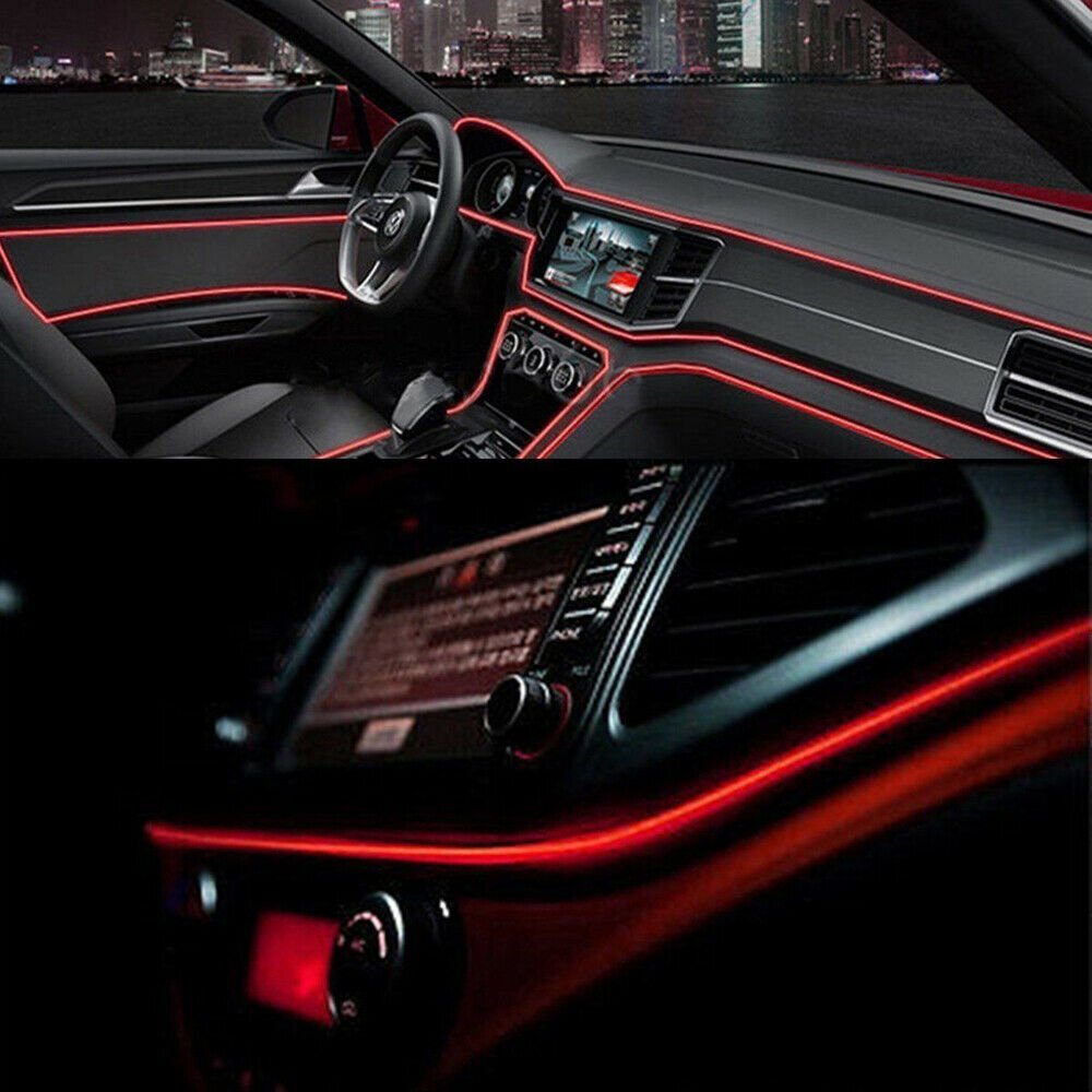 LED Car Interior Decorative Atmosphere Wire Strip Light Lamp Plastic Accessories