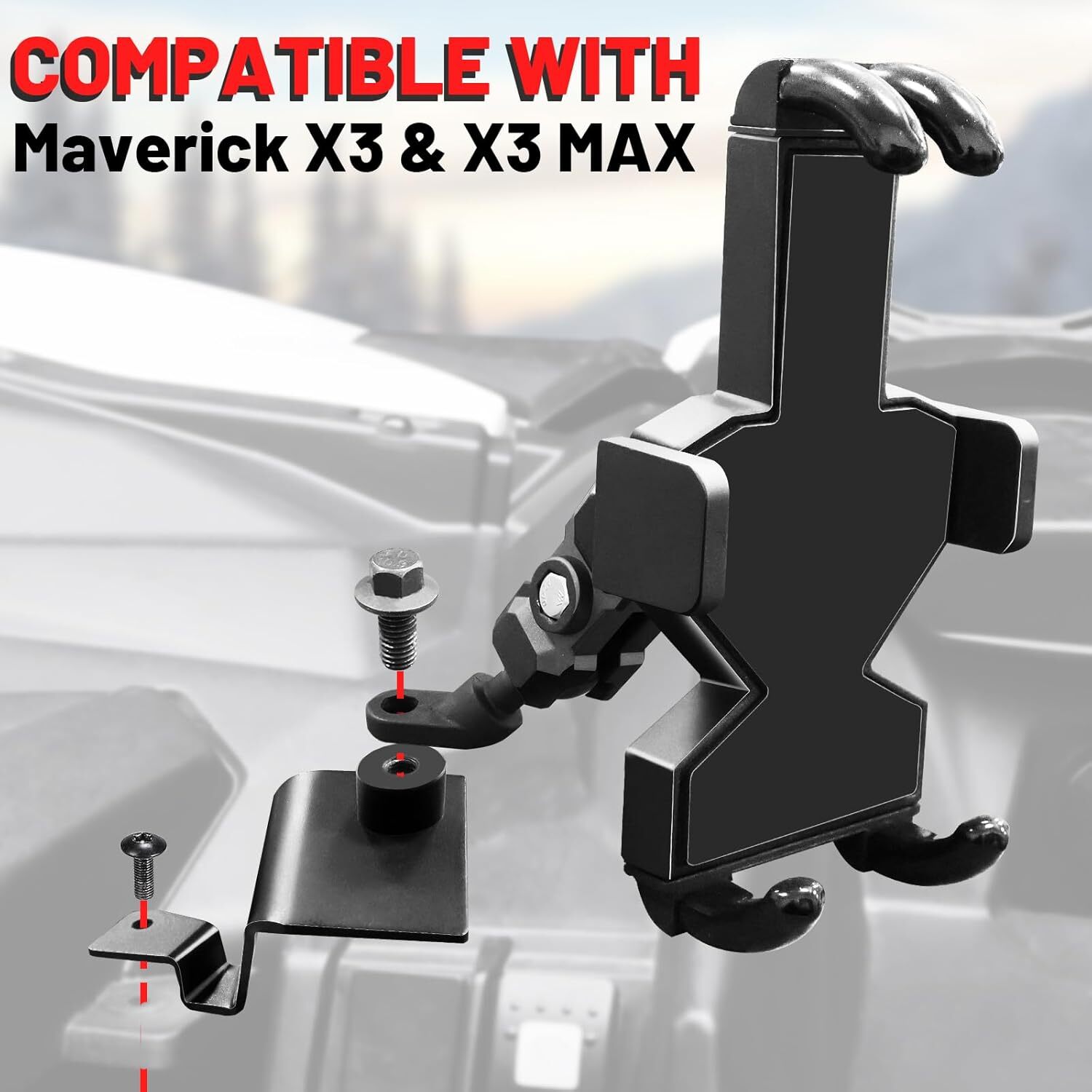 360°Adjustable Dashboard Phone Holder For 2017-2025 Maverick X3/ Maverick X3 Max