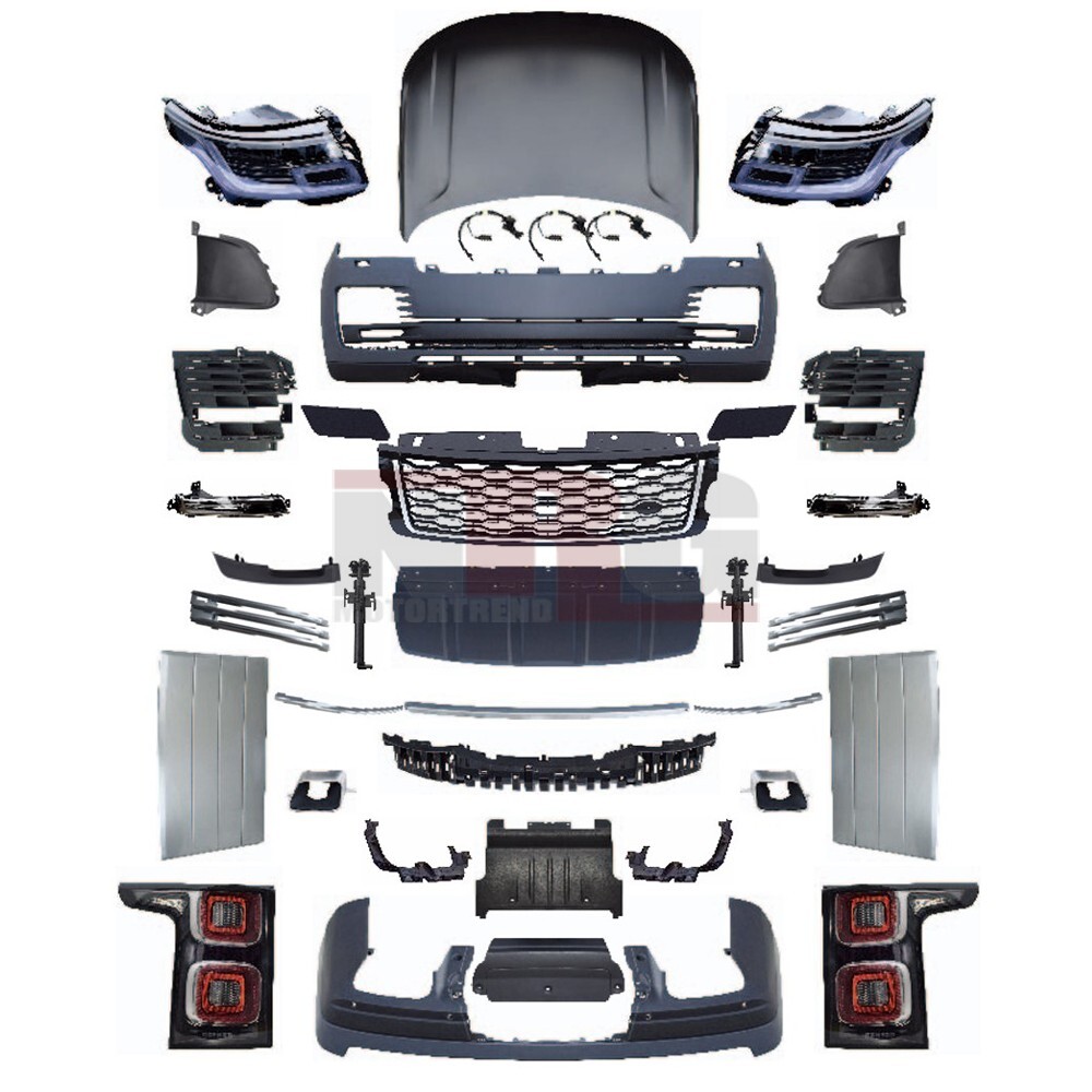 for 2013-2017 Range Rover conversion to 2018 plus OE look Hood+ Bumpers + lights