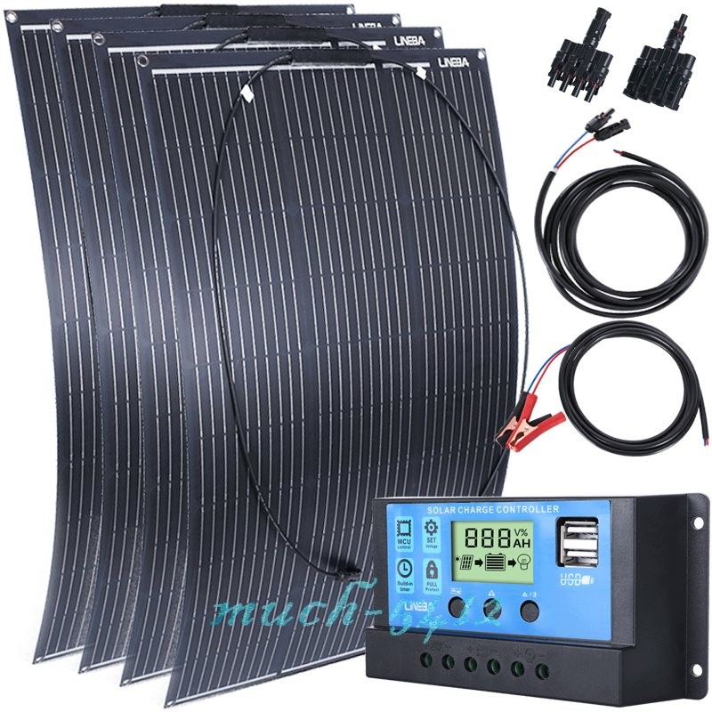 400W 200W 100W Mono Ultra Thin Solar Panel 12BB 25% High Conversion RV Home Car