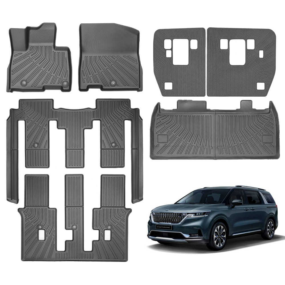 For 2022-2024 Kia Carnival Cargo Liner Trunk Mat Backrest Mat All-Weather TPE