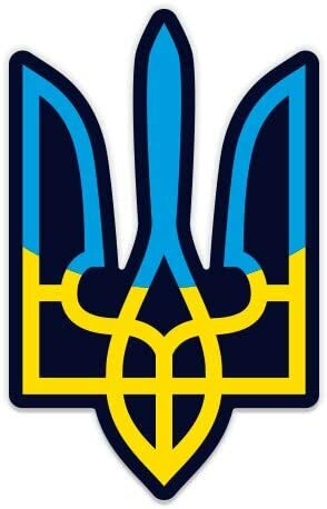 Tryzub Ukraine Ukrainian Coat Of Arms Shield DECAL STICKER CAR WINDOW 5″ X 3″