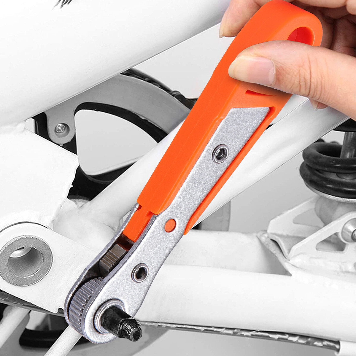 Ratcheting Right Angle Screwdriver Hex Drive 90 Degree Offset + 10pcs Bits Set