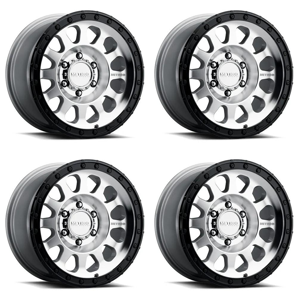 (set of 4) Method MR315 Machined – Gloss Black Lip | 18×9″ +18mm | 6×5.5in Wheel