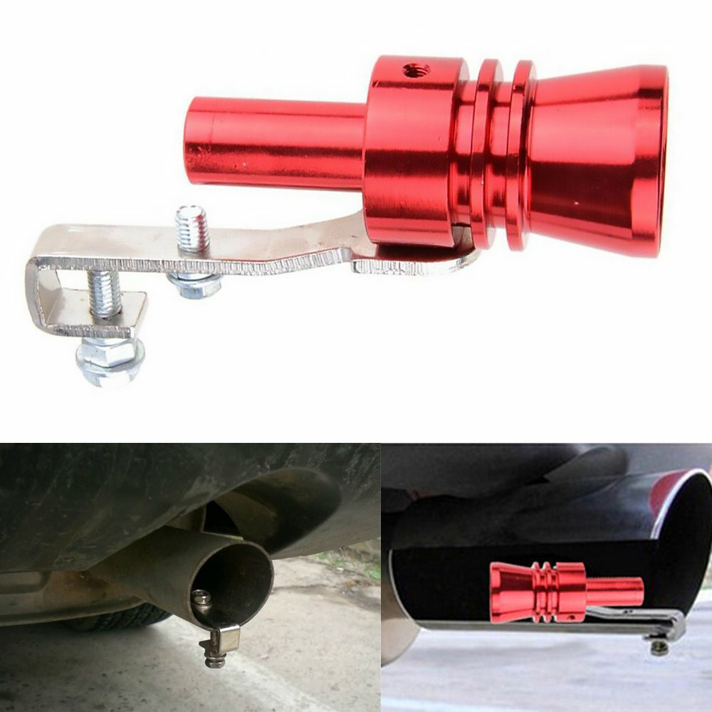 Red Blow Off Valve Noise Turbo Sound Whistle Simulator Car Muffler Tip 35mm XL
