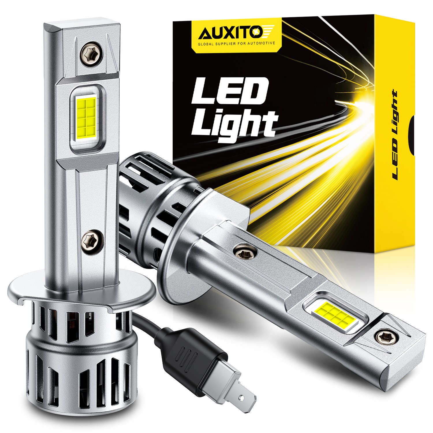 H1 LED Headlight Bulbs Kit 6500K White High Low Beam Light 60000LM Bright