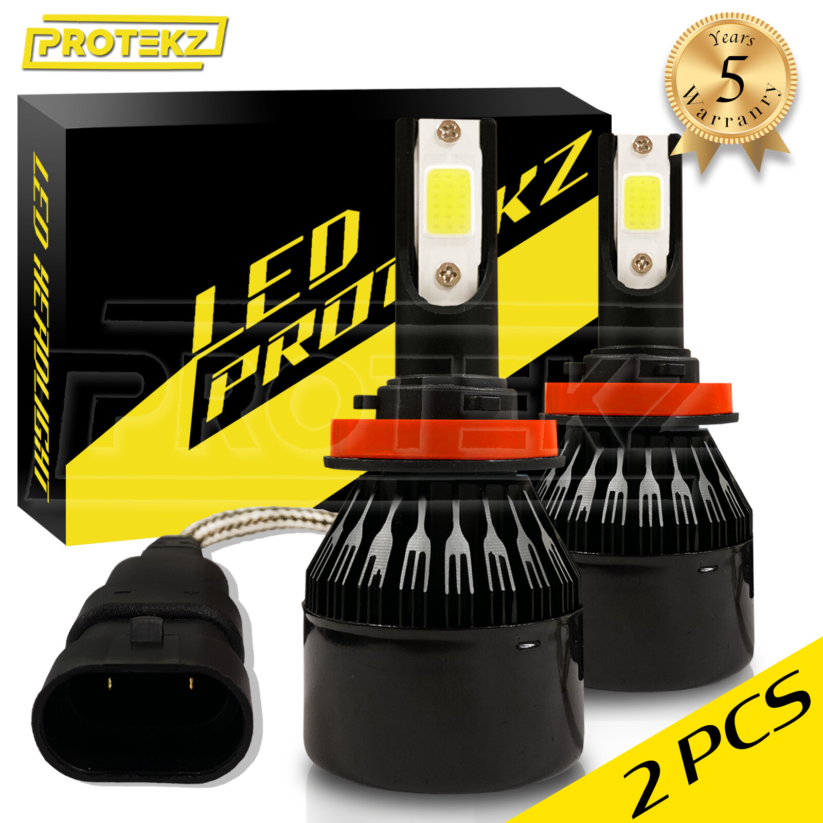 LED Light Bulb Kit Protekz 9005 HB3 6000K Headlight 180W 50000 Lumens