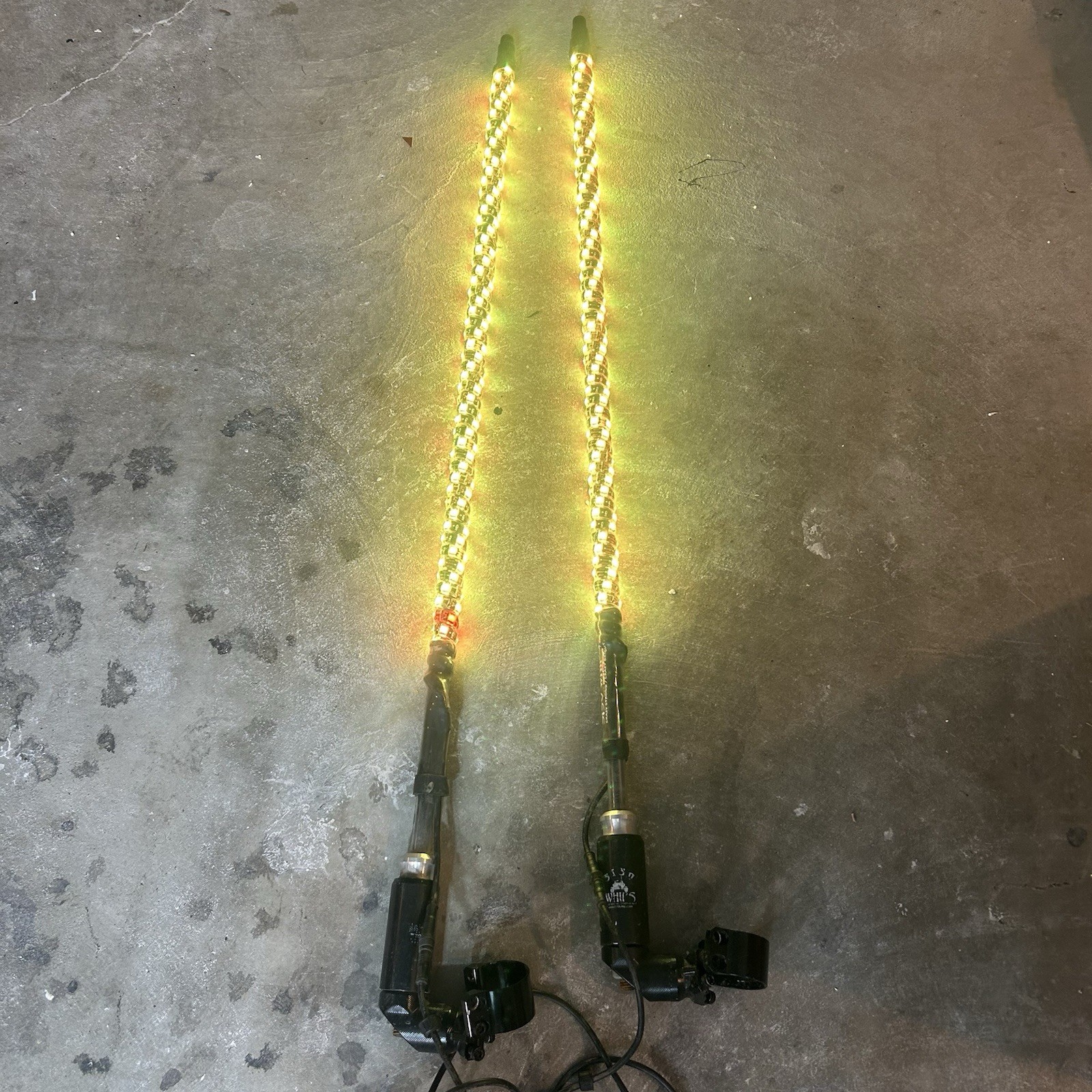 (2) 5150 Whips 187 3Ft Led Whip Light Bluetooth RGB Flag Pair ATV UTV RZR