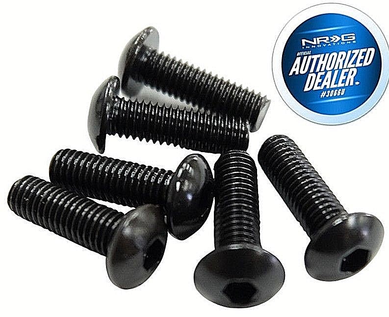 NEW NRG Upgrade Steering Wheel Screw Kit 6 piece BLACK + ALLEN KEY SWS-100BK