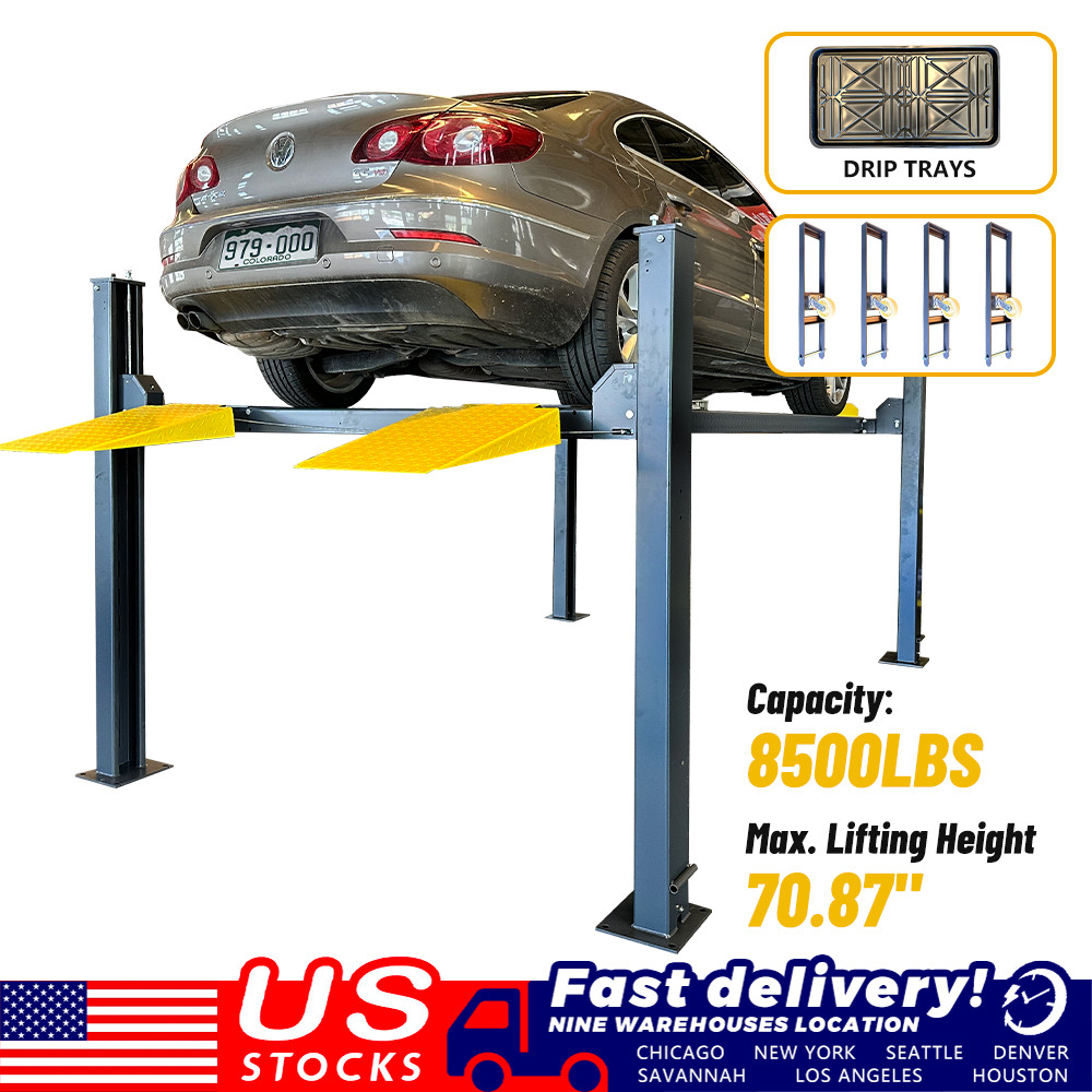 KATOOL 8500 lbs Four Post Parking Lift 4-Post Car Lift With Casters -Shipping
