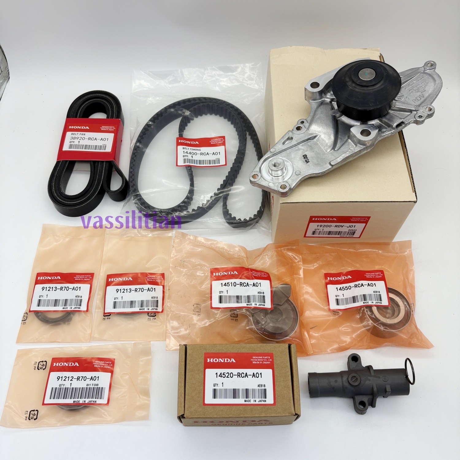 OEM 19200-RDV-J01 Timing Belt Kit with Water Pump for Accord Odyssey V6