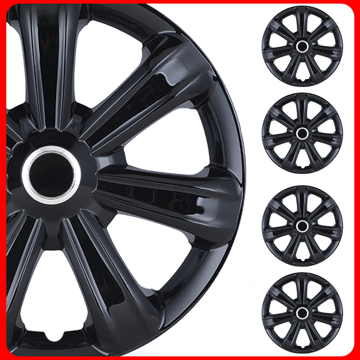 15″ Set of 4 Wheel Covers Full Rim Snap On Hub Caps fit R15 Tire & Steel Wheels