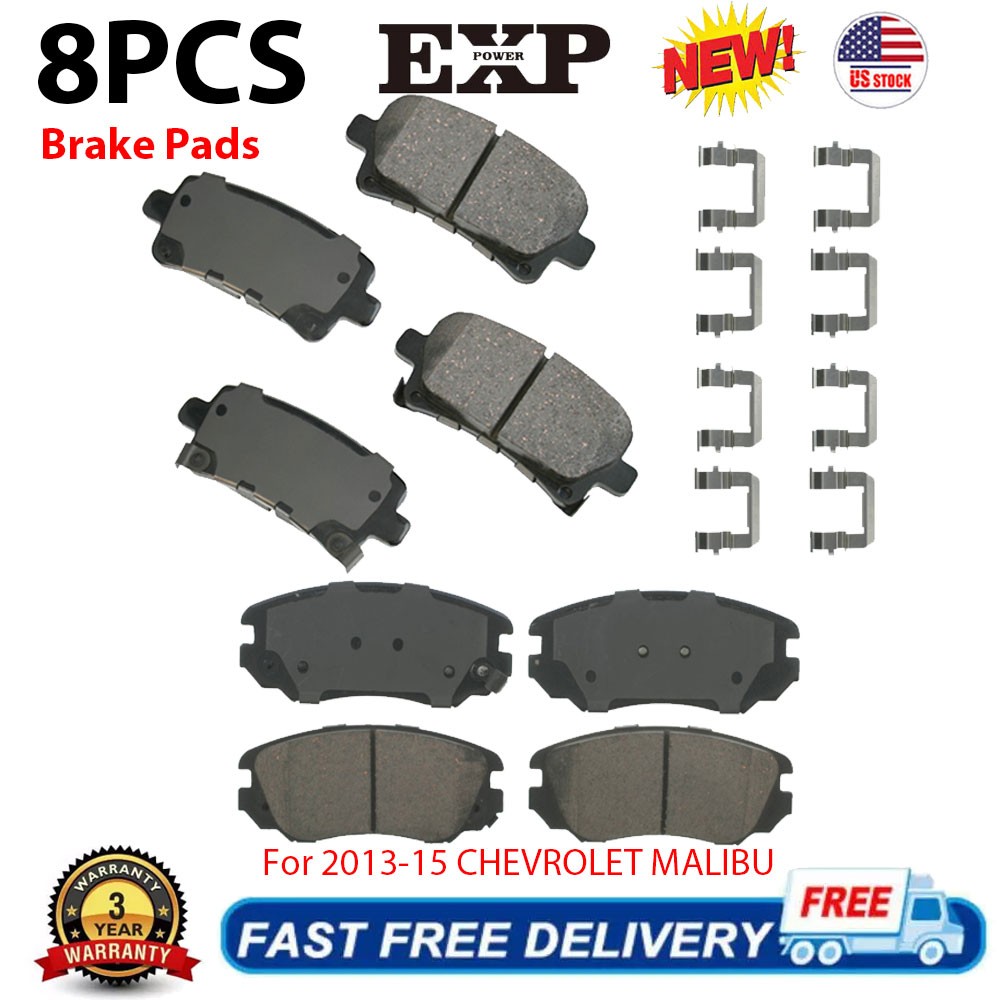 Front & Rear Ceramic Brake Pads for 2013-15 CHEVROLET MALIBU 2016 MALIBU Limited