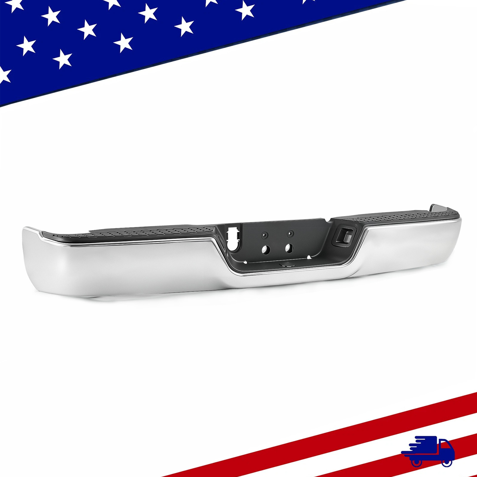 VRC Chrome Steel Rear Bumper Assembly for 09-18 Dodge Ram 1500 10-12 2500 3500
