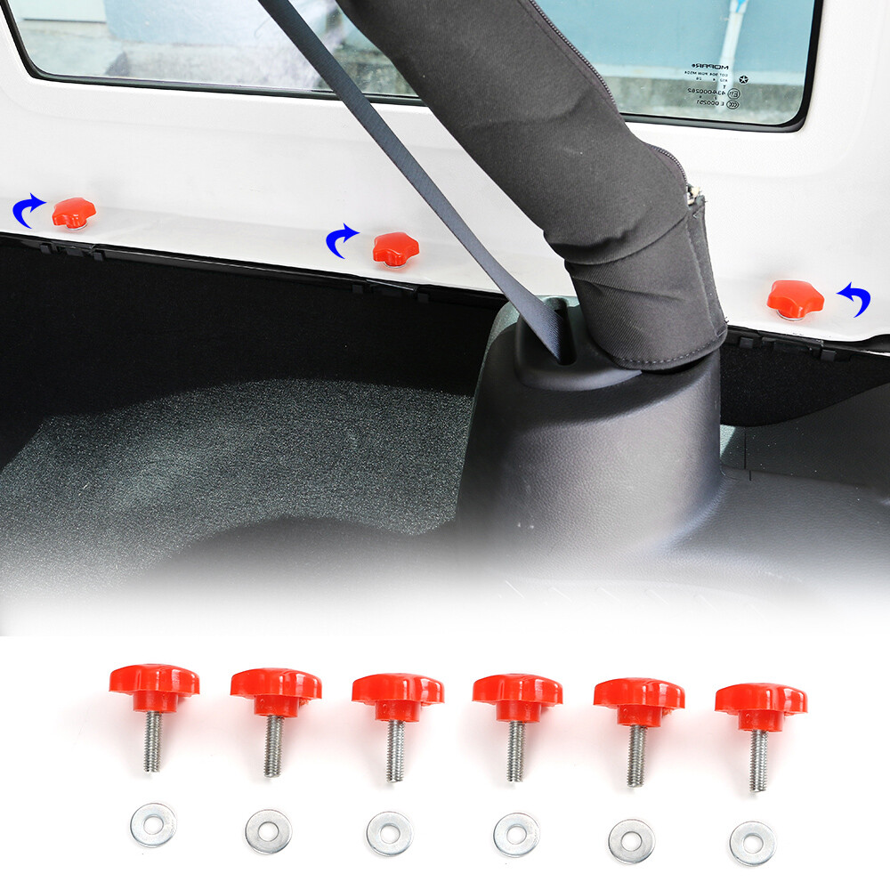 6X Hardtop Quick Removal Bolts Thumb Nuts Screws for Je1ep Wrangler YJ TJ JK JL