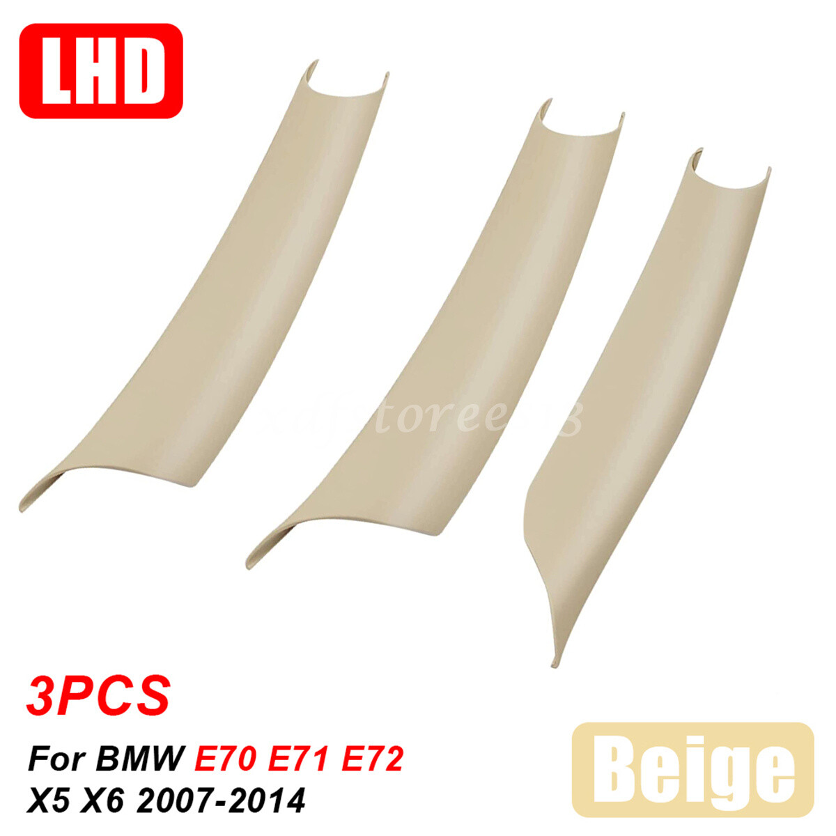 3PCS Interior Door Handle Panel Pull Cover Trim For BMW E70 E71 X5 X6 2007-2013