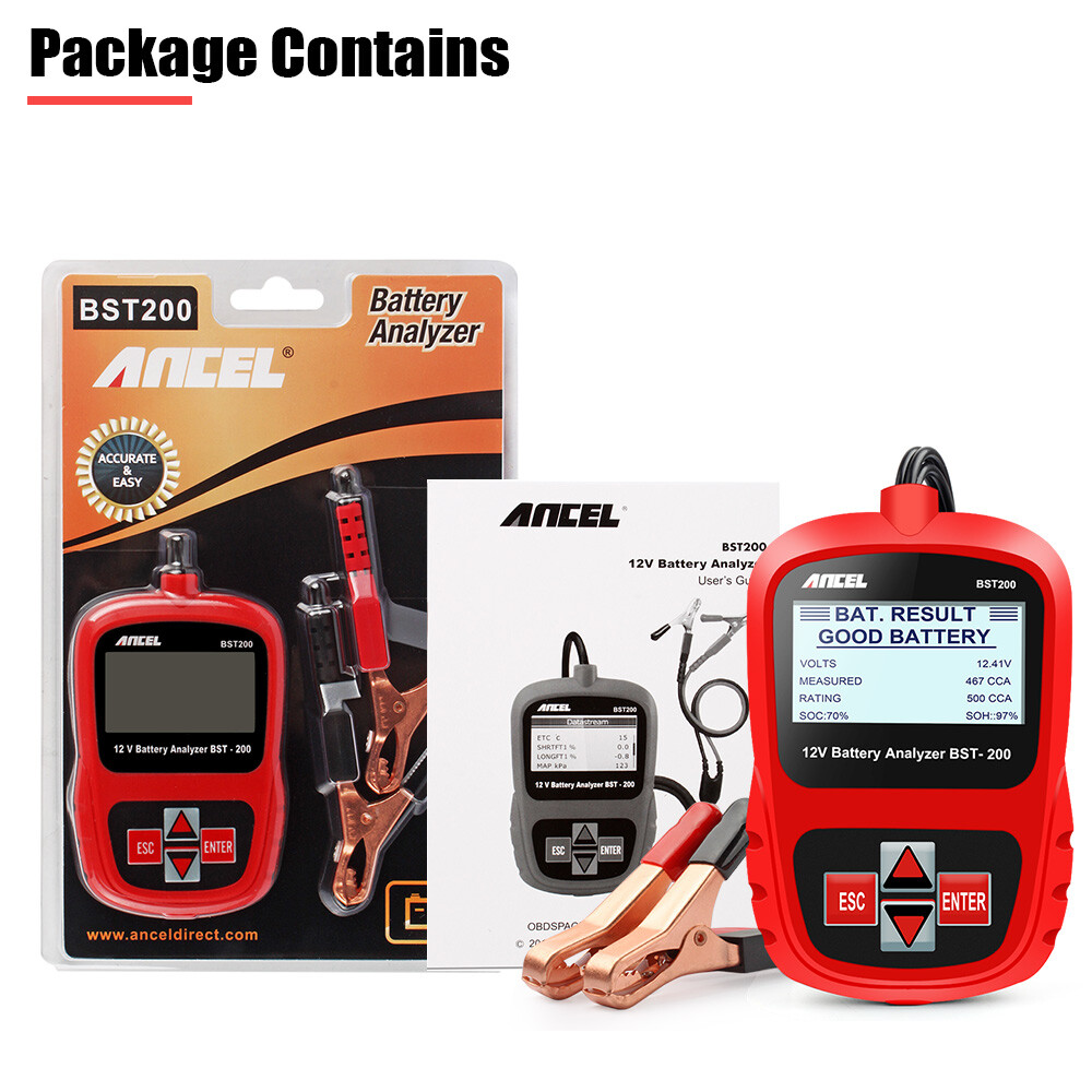 ANCEL BST200 Car Battery Tester Bad Cell Load Test Digital Analyzer Tester Tool