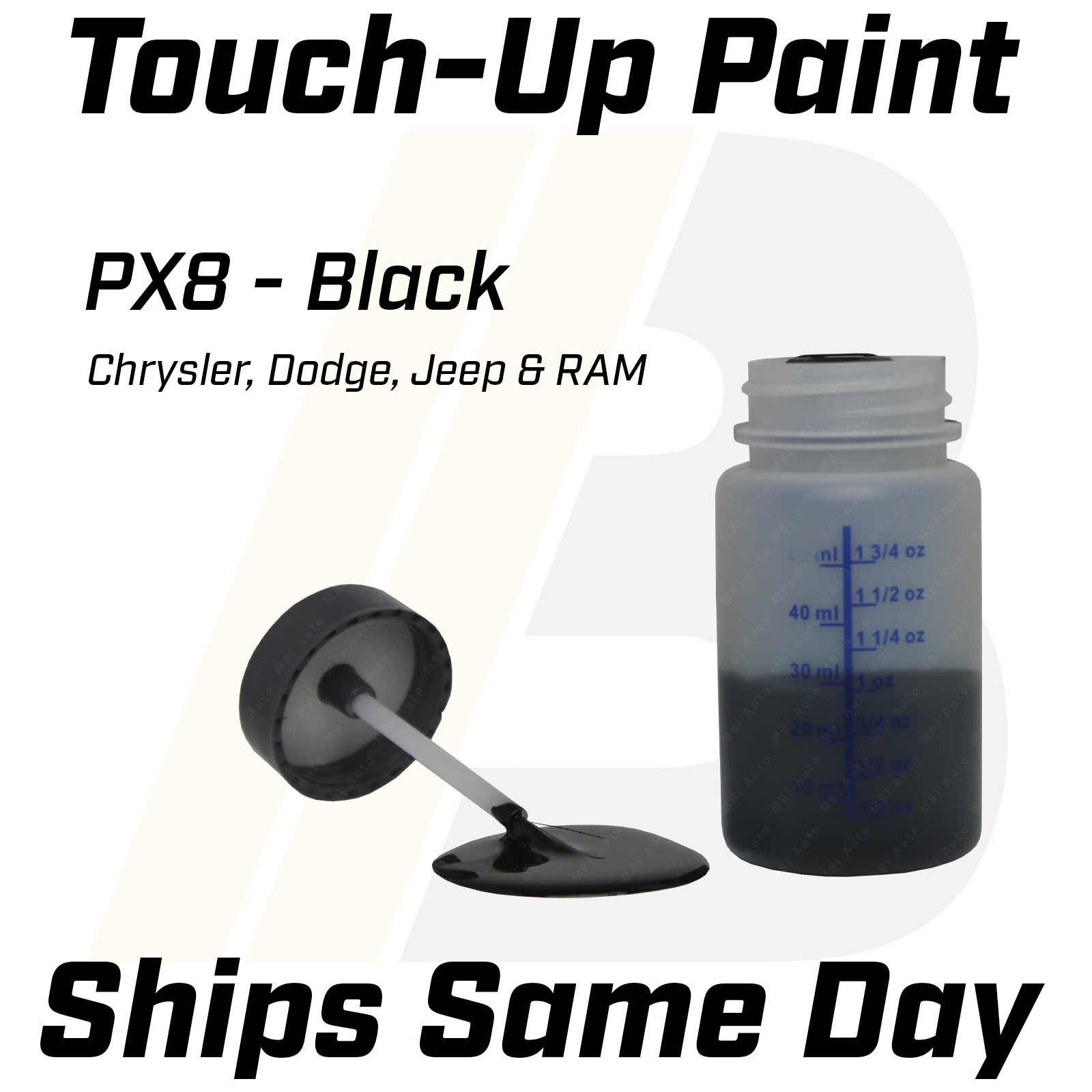 PX8 Black – 1 Oz Touch Up Paint Kit w/ Brush for Chrysler Dodge Jeep RAM