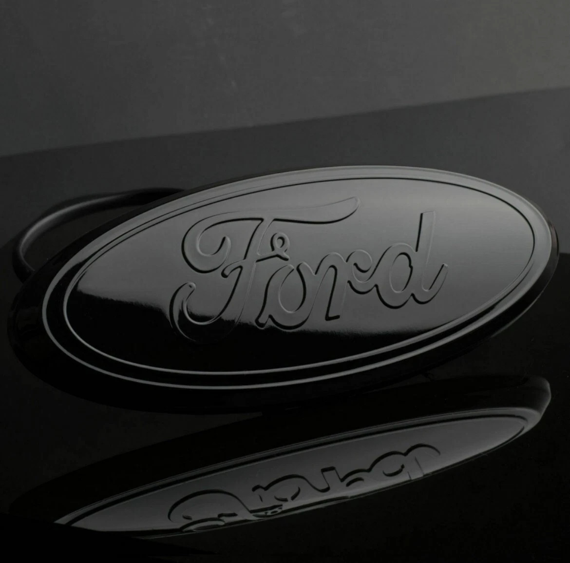 Ford Logo Emblem: Premium 7″ Black Oval Badge Black Logo for Grille