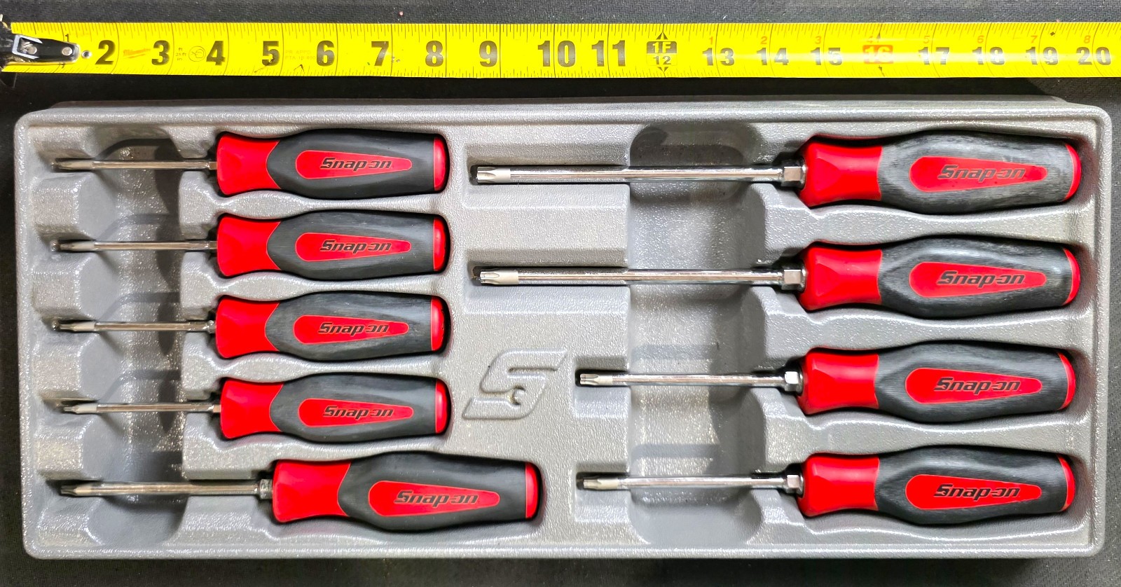 SNAP‑ON SGDTX90BR 9-Pc TORX® Instinct® Soft Grip Screwdriver Set (T8-T45) USA
