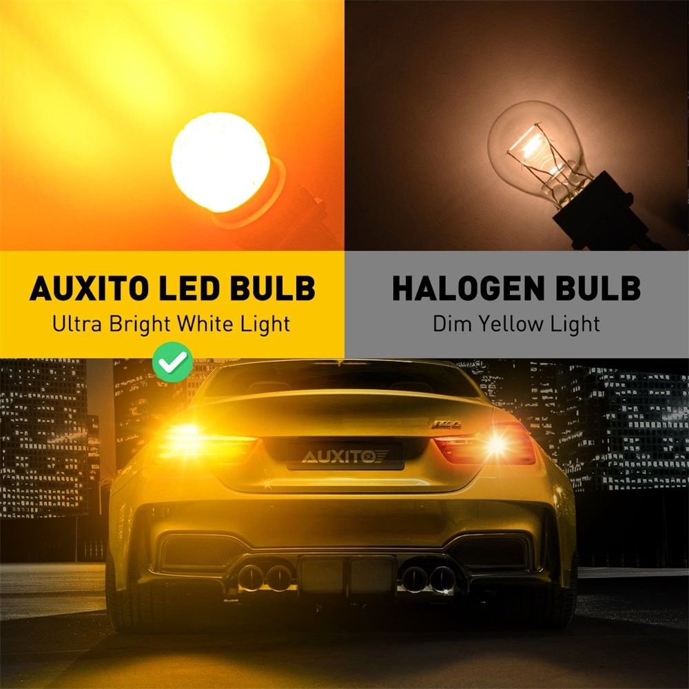 2X AUXITO Turn Signal Light Amber 3157 3457A LED Bulbs for Toyota Corolla Tundra