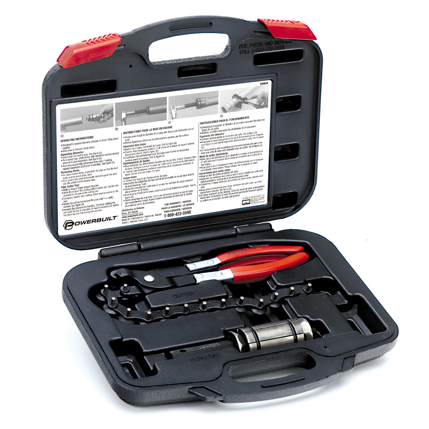 Powerbuilt 2 Piece Exhaust Set Kit 9, Pipe Cutter, Pipe Expander – 648634
