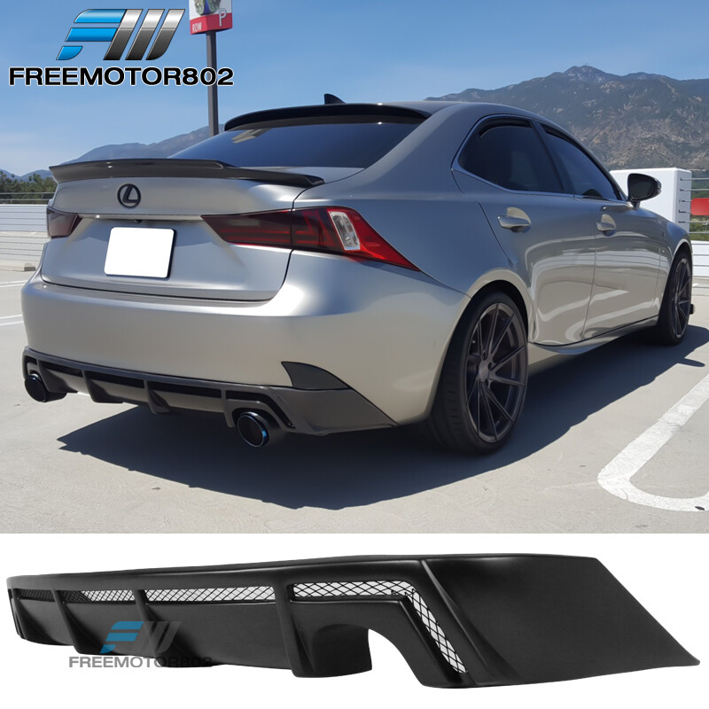 Fits 14-16 Lexus IS250 IS350 F Sport Rear Bumper Lip Diffuser Black PP